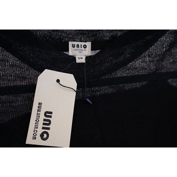 UNIQ SW-70617 Women's Sz Small/Medium Black Sheer Long Sleeve Sweater - Picture 3 of 7